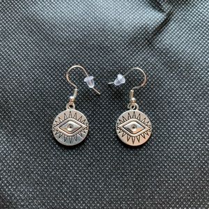 Eye of Providence/All Seeing Eye Necklace & Earrings Set 5/8” Wide Pendants New